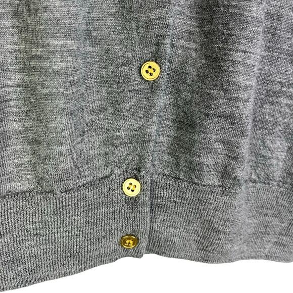 J. Crew Cardigan Jackie merino wool Womens XS Heather Gray Gold Buttons Classic - Picture 4 of 10